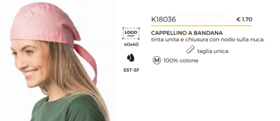CAPPELLINO A BANDANA tinta unita