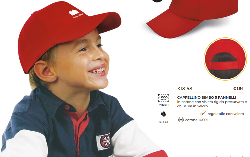 CAPPELLINO BIMBO 5 PANNELLI in cotone