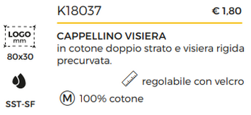 CAPPELLINO VISIERA in cotone doppio strato