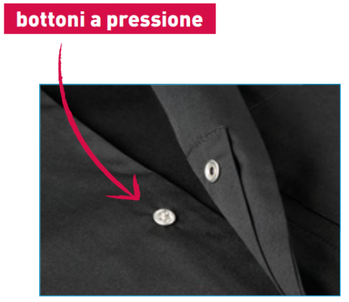 Camice da lavoro con bottoni a pressione coperti Camice da lavoro con bottoni a pressione