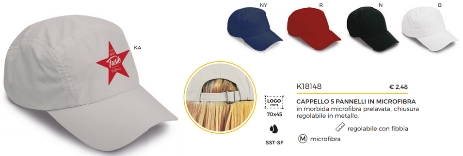 Cappellini in microfibra con visiera