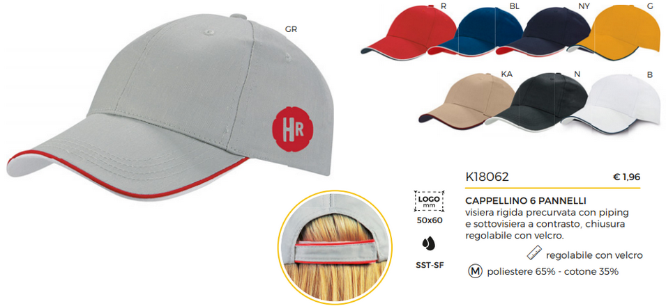 Cappellini sport con frontino e bordi colorati