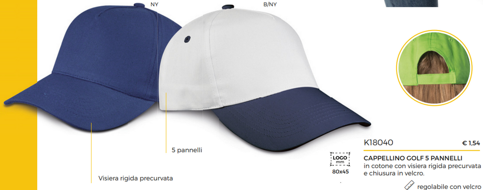 Cappellino golf 5 pannelli