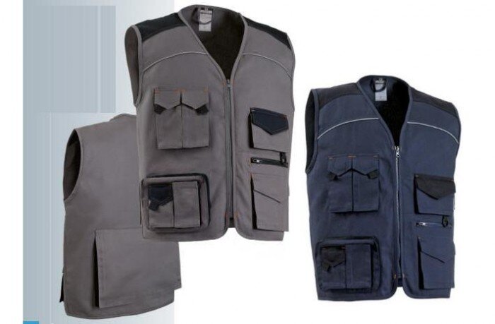 Gilet da lavoro multi tasca cotone, DELTA Gilet da lavoro multi tasca cotone 100% cerniera centrale scoperta DELTA