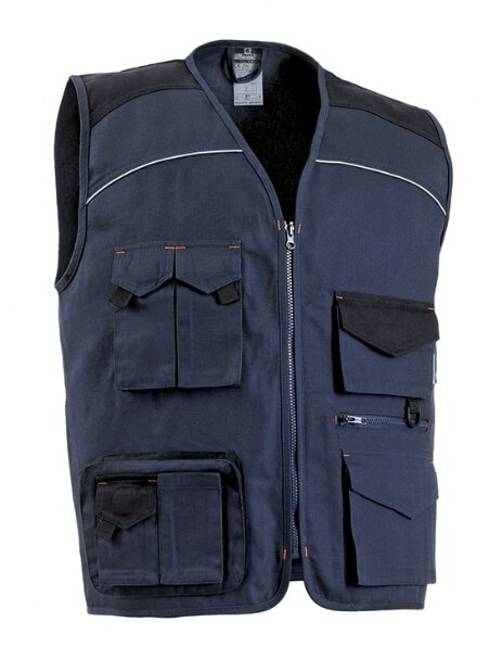 Gilet lavoro multitasche in cotone Gilet lavoro grigio multitasche in cotone