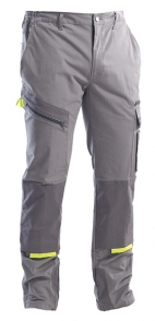 Pantaloni da lavoro multitasche con inserti per ginocchiere grigi