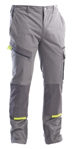 Pantalone grigio da lavoro stretch Powerfull Pantaloni da lavoro multitasche con inserti per ginocchiere grigi