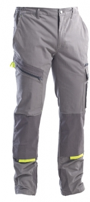Pantaloni da lavoro elasticizzati grigio con inserti ginocchiere