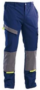 Pantaloni da lavoro elasticizzati blu con inserti ginocchiere