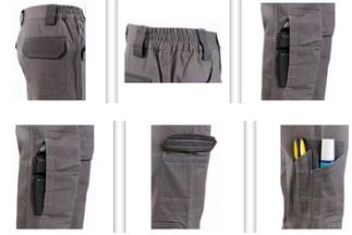Pantalone grigio da lavoro multi tasca per stagioni intermedie