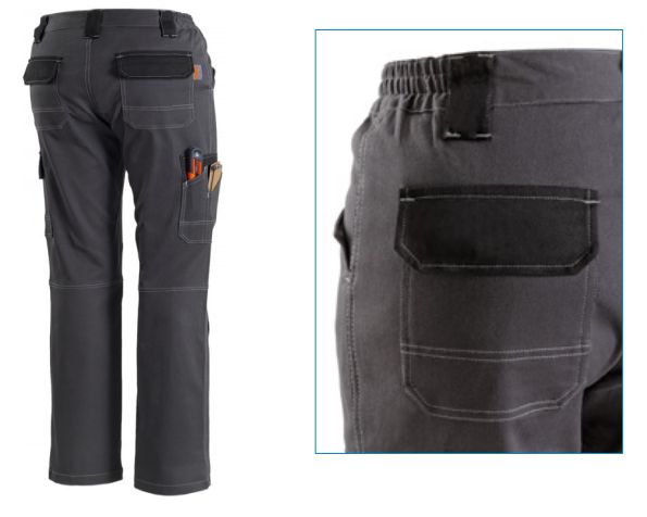 Pantaloni multi tasche da lavoro elasticizzati grigio-nero SPEEDY Pantaloni multi tasche da lavoro grigio-nero SPEEDY