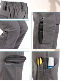 Pantalone grigio da lavoro multi tasca 