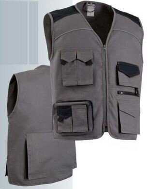 Gilet multi tasche grigio nero Delta