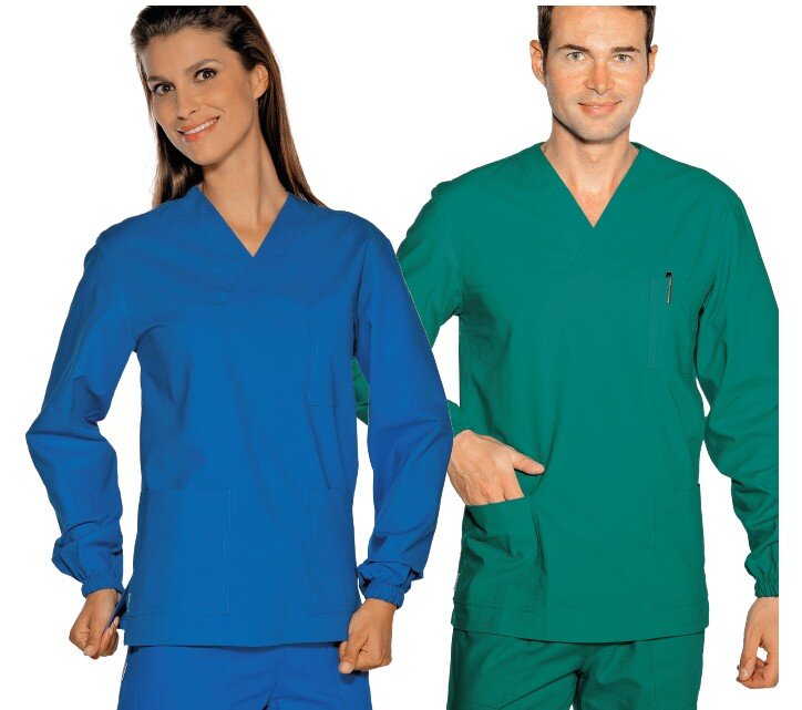 CASACCA COLLO A V COTONE 100% CASACCA MEDICO COLLO A V UNISEX
