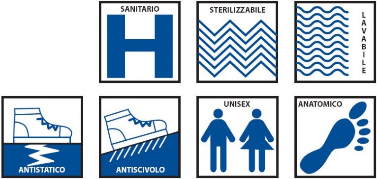 LUXOR -Zoccoli Sanitari Aperti vendita zoccoli sanitari autoclavabili per infermieri