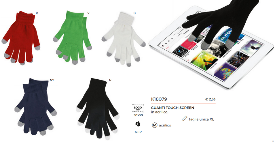 guanti touch screen